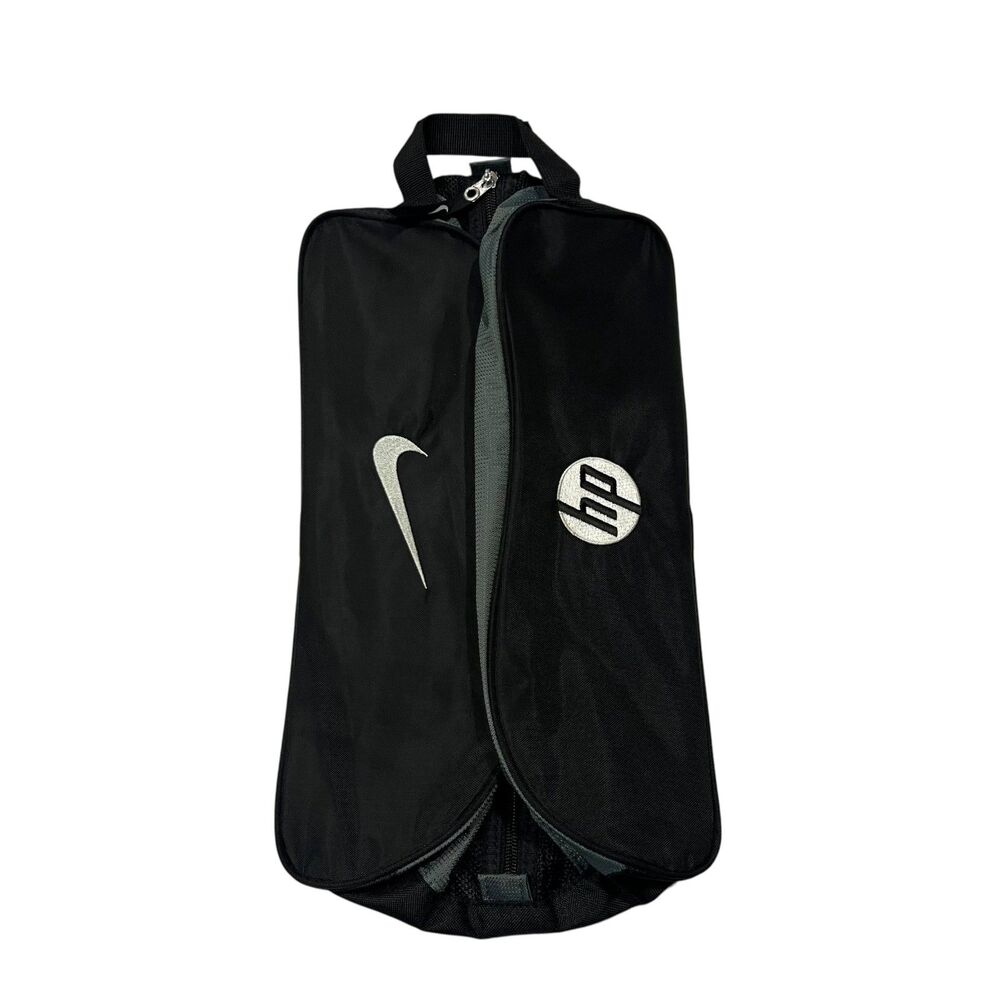 Nike Golf Shoe Bag Black Nylon Mesh Vent Lightweight HP Embroidered